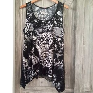 MXM Black White Lace Tunic Top 16